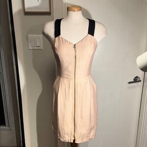 BCBGeneration Cream and Black Midi Dress